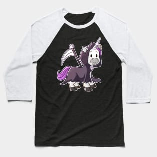 Grim Reaper Unicorn Baseball T-Shirt